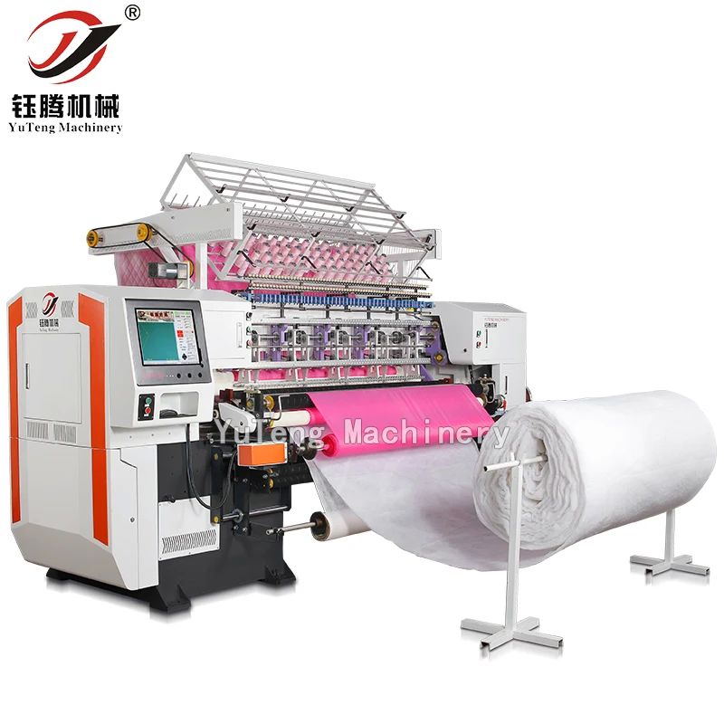 Nhà máy sử dụng máy móc tự động Shuttle Multi Needle Quilting Machine để làm quần áo sản phẩm dệt may gia đình